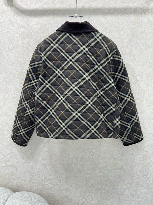 Burberry 25 Quilted Cropped Jacket Multicolor Cotton