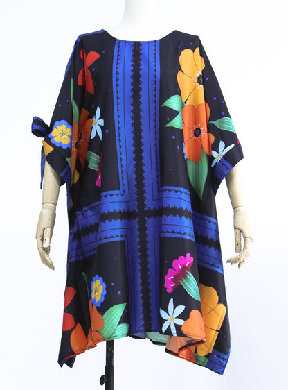 Fashion Fluffy Loose Dress Round Neck Bat Sleeve Women'S Dress