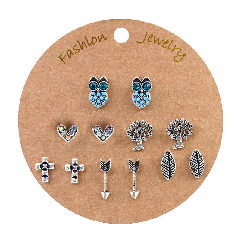 Bohemian Gold Circle Tassel Earrings Jewelry Set