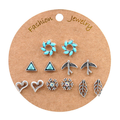 Bohemian Gold Circle Tassel Earrings Jewelry Set