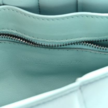 Paper Calfskin Maxi Intreccio Padded Cassette Crossbody Bag Ice