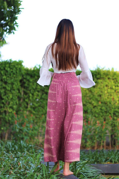 Ethnic Style Elegant Split Wide Leg Pants Women Loose Fitness Yoga Pants-1