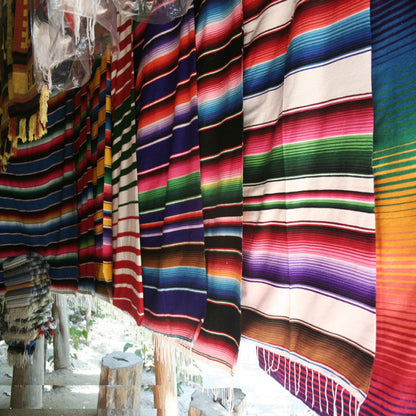 Mexican Style Party Tablecloth Table Flag Tassel Woven Tablecloth