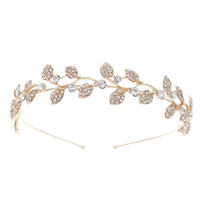 Bridal Headpiece with Rhinestones Elegant Crown Wedding Hair Accessory