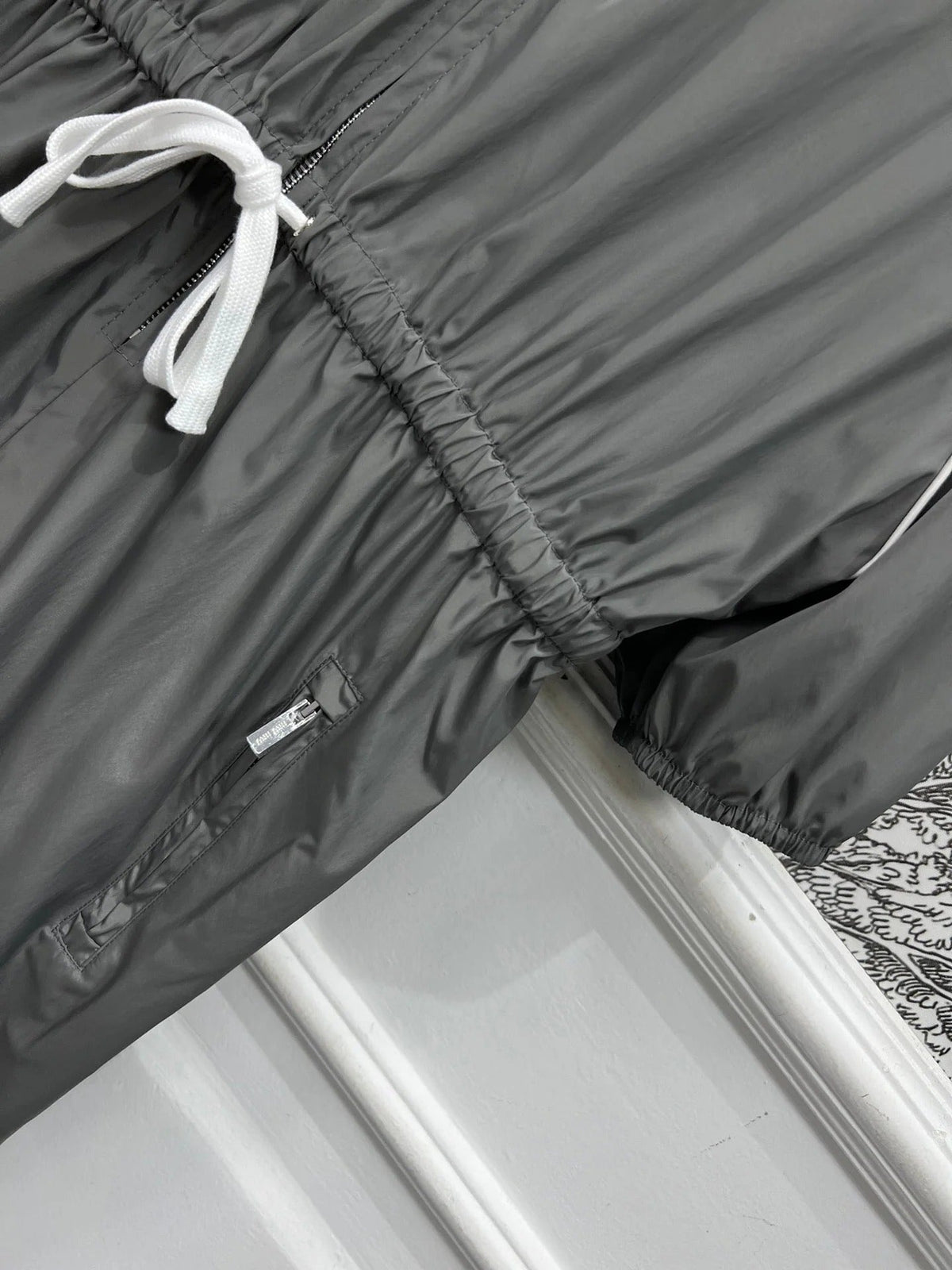MIU 25S HOODED JACKET GREY IN NYLON 263119