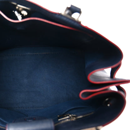 Calfskin Lockme Day Marine Rouge