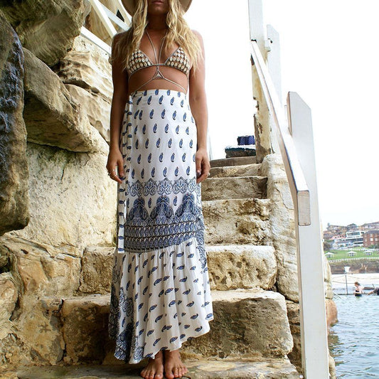 Casual Vacation Style Bohemian Seaside Split Skirts 3 Color