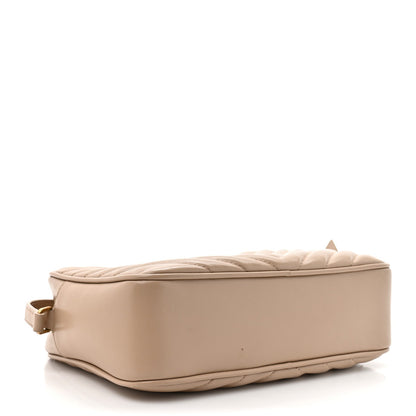 Calfskin Matelasse Monogram Lou Camera Bag Dark Beige