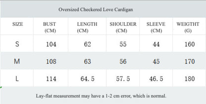 Crosa - Oversized Checkered Love Cardigan - Breezy Summer Cover-Up