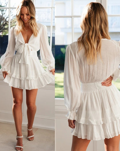V-Neck Long Sleeve Women'S Dress