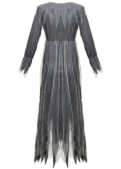 Haunted Wedding Dress Gray Sheer Fabric
