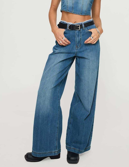 Retro Baggy High Waist Straight Leg Jeans