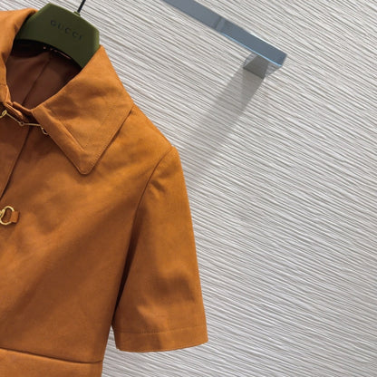 Gucci 2025 Short-sleeved Jacket Brown Polyester Fiber