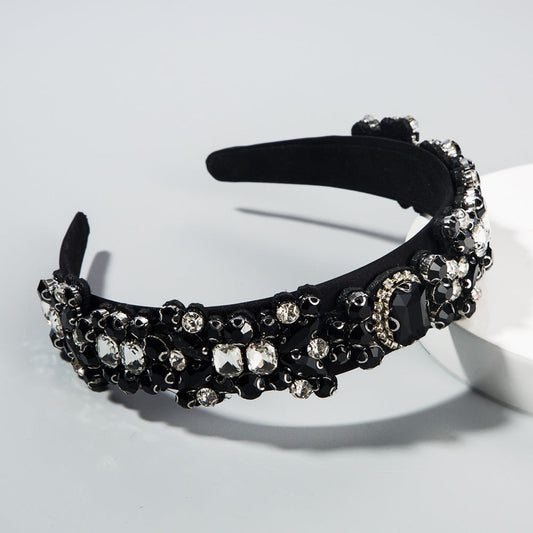 Creative Baroque Vintage Headband with Colorful Rhinestones for Women