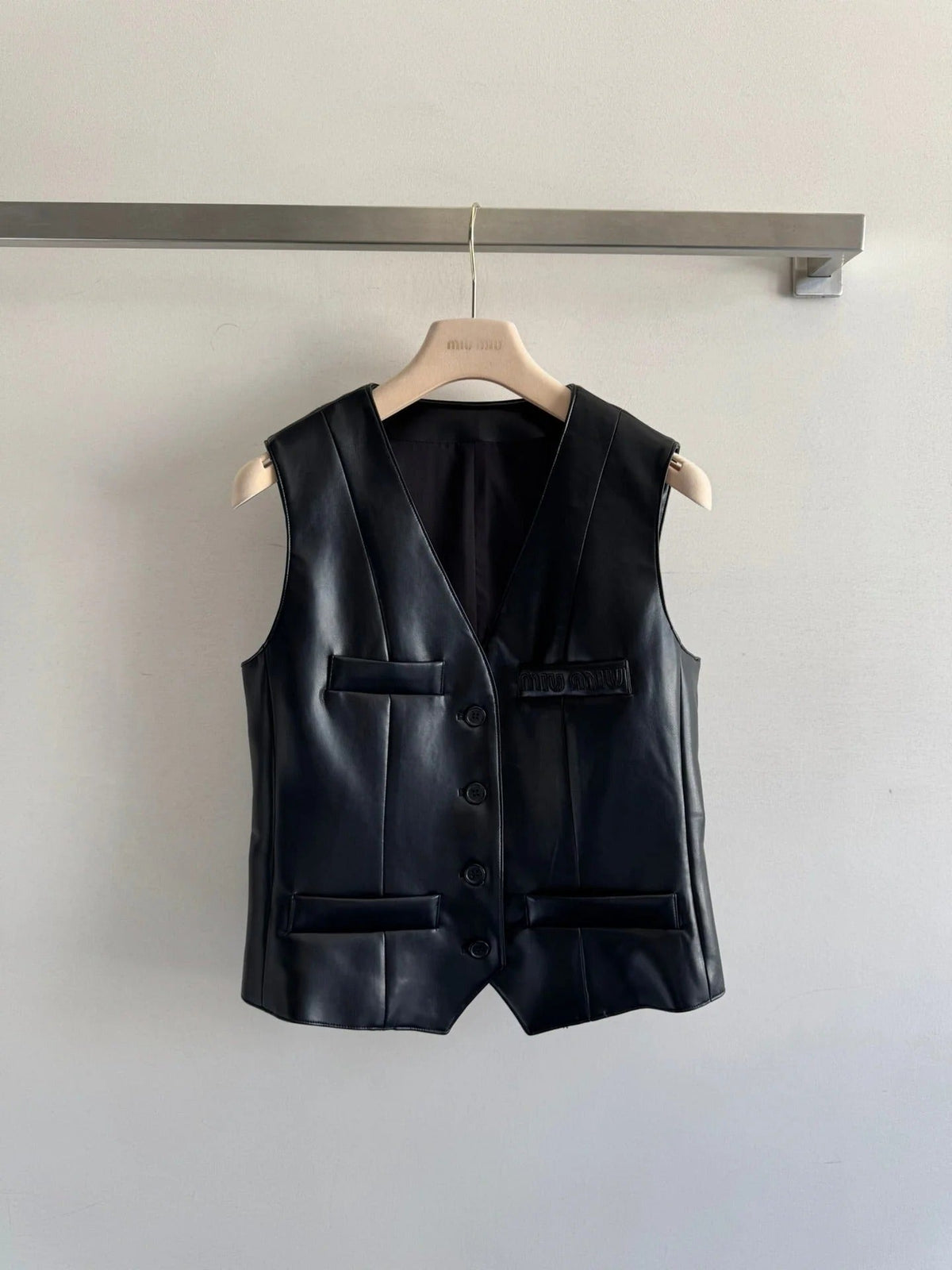 MIUMIU LEATHER VEST STYLE 728