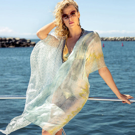 Summer Women'S Chiffon Beach Sunscreen Shirt Pullover Jacket Chiffon Shawl