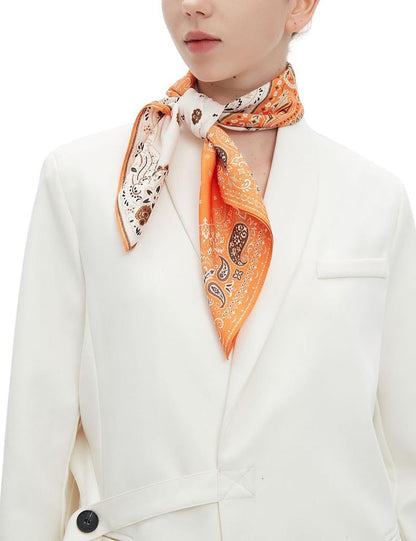 Retro Patchwork Paisley Square Satin Scarf