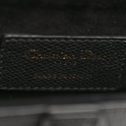 Grained Calfskin Mini Saddle Bag Black