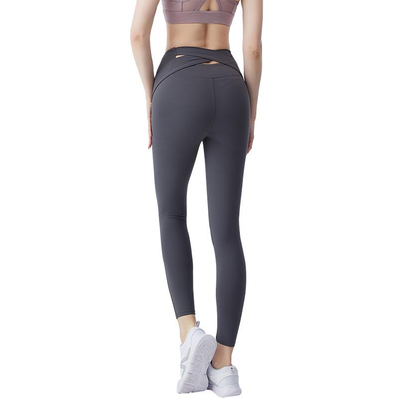 Peach Hip Cross High Waist Yoga Pants Hip-Lifting Elastic Fitness Sweatpants