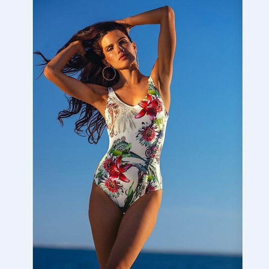New Women'S One-Piece Wide-Strap Side Pull-Out Swimwear