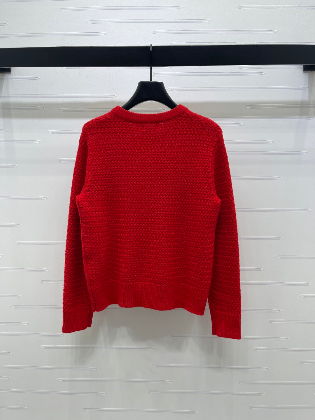 CHANEL 26 LOGO KNIT RED SWEATER 335405