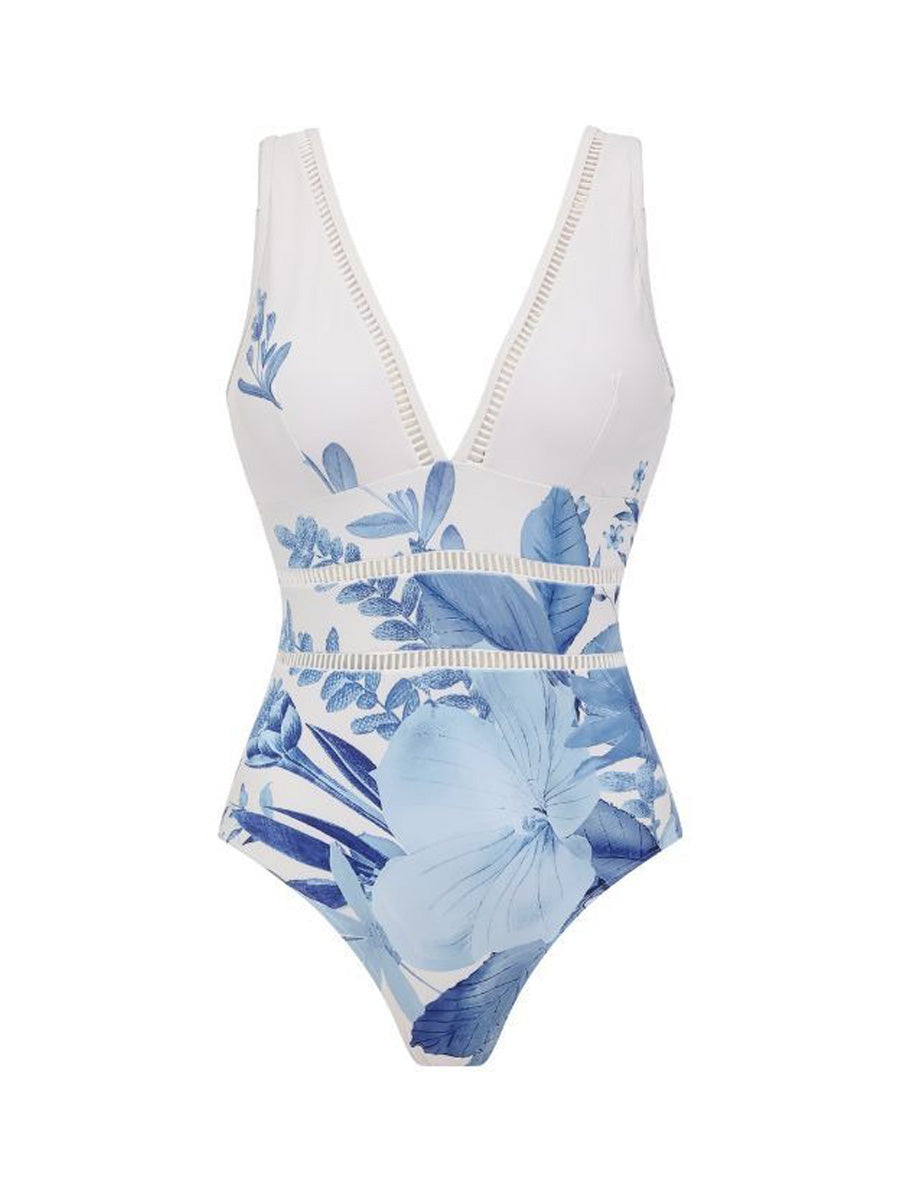 Natalya V Neck Blossom Print Swimsuit Set