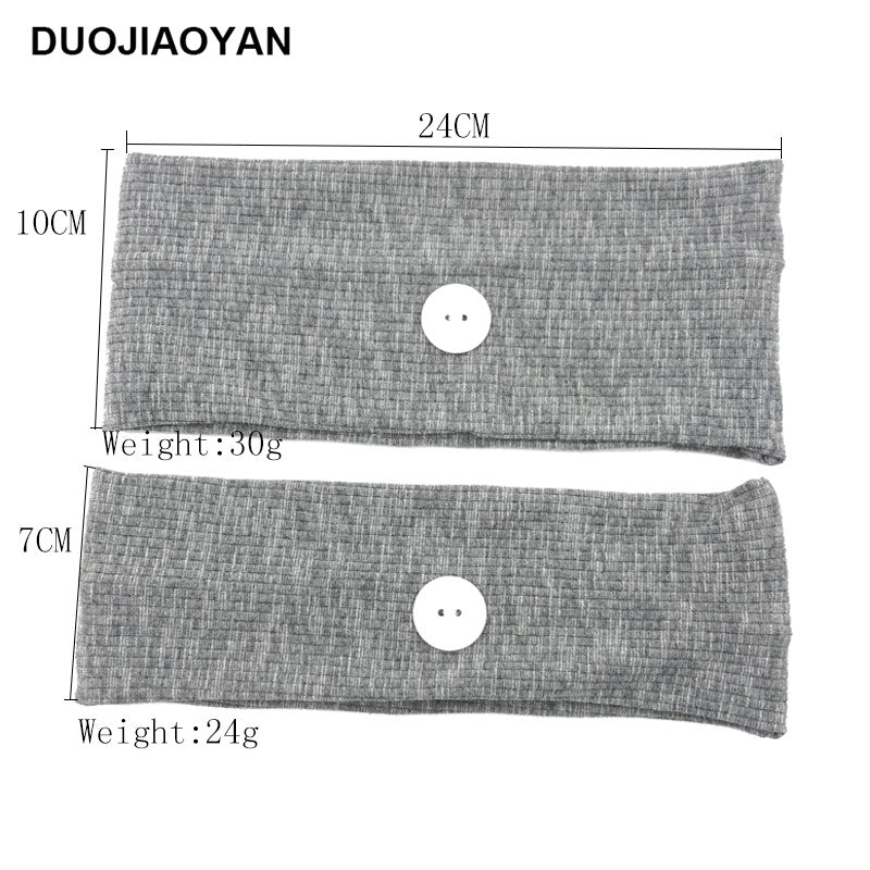 Sports Yoga Fitness Buns With Button Mask Anti-Restraint Headband Solid Color Parent-Child Couple Dress