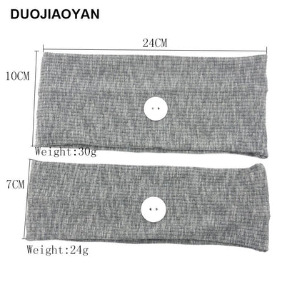 Sports Yoga Fitness Buns With Button Mask Anti-Restraint Headband Solid Color Parent-Child Couple Dress