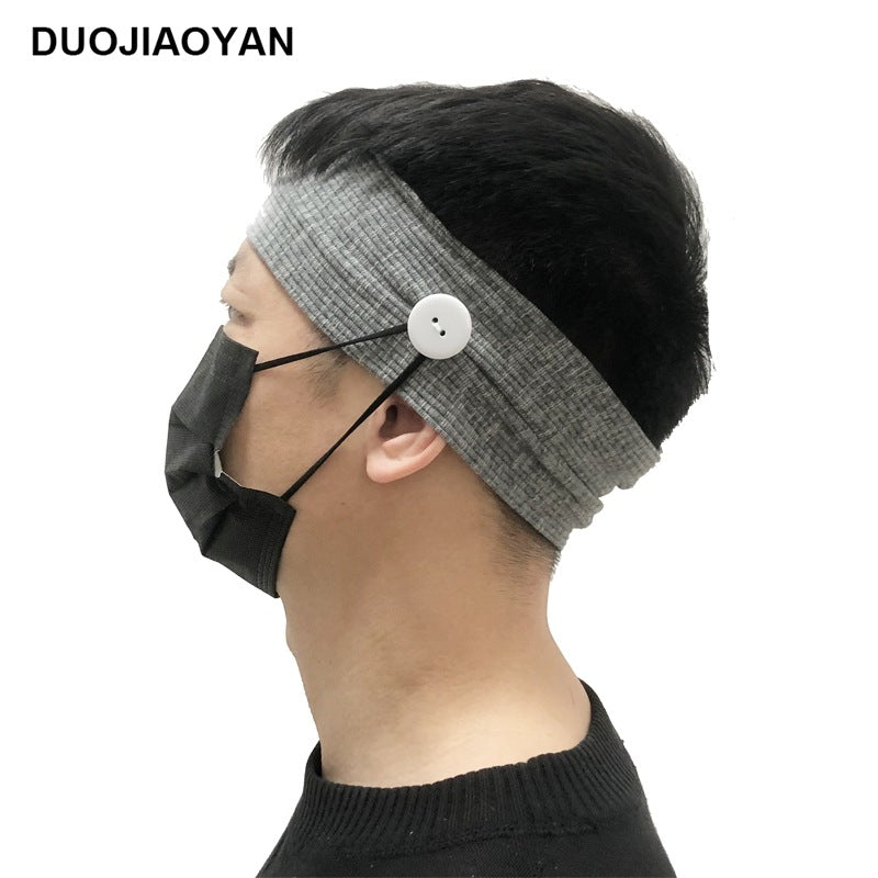 Sports Yoga Fitness Buns With Button Mask Anti-Restraint Headband Solid Color Parent-Child Couple Dress