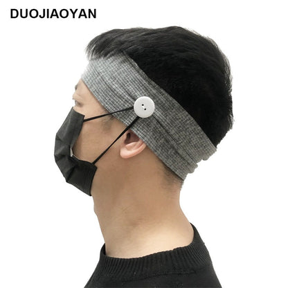 Sports Yoga Fitness Buns With Button Mask Anti-Restraint Headband Solid Color Parent-Child Couple Dress