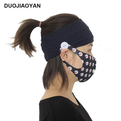 Sports Yoga Fitness Buns With Button Mask Anti-Restraint Headband Solid Color Parent-Child Couple Dress