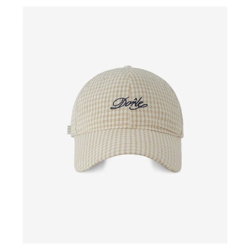 Embroidered Checkered Baseball Cap With Letters