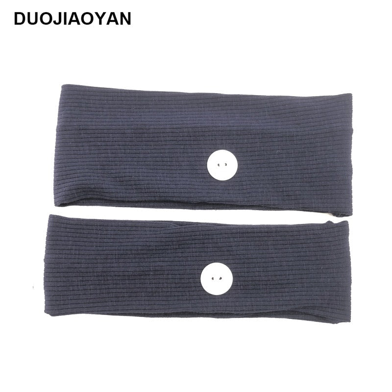 Sports Yoga Fitness Buns With Button Mask Anti-Restraint Headband Solid Color Parent-Child Couple Dress