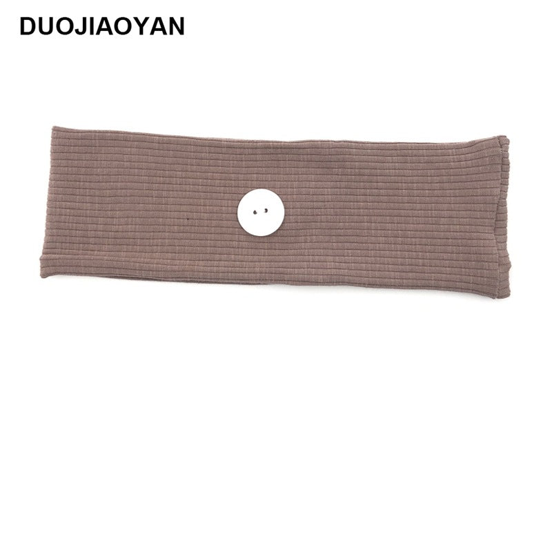 Sports Yoga Fitness Buns With Button Mask Anti-Restraint Headband Solid Color Parent-Child Couple Dress