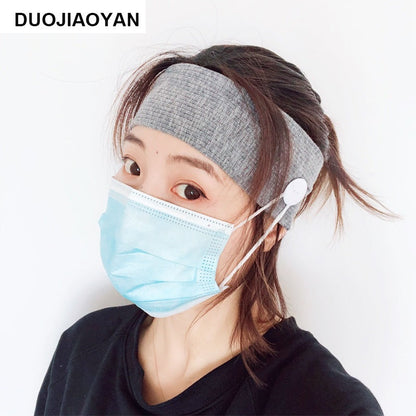 Sports Yoga Fitness Buns With Button Mask Anti-Restraint Headband Solid Color Parent-Child Couple Dress