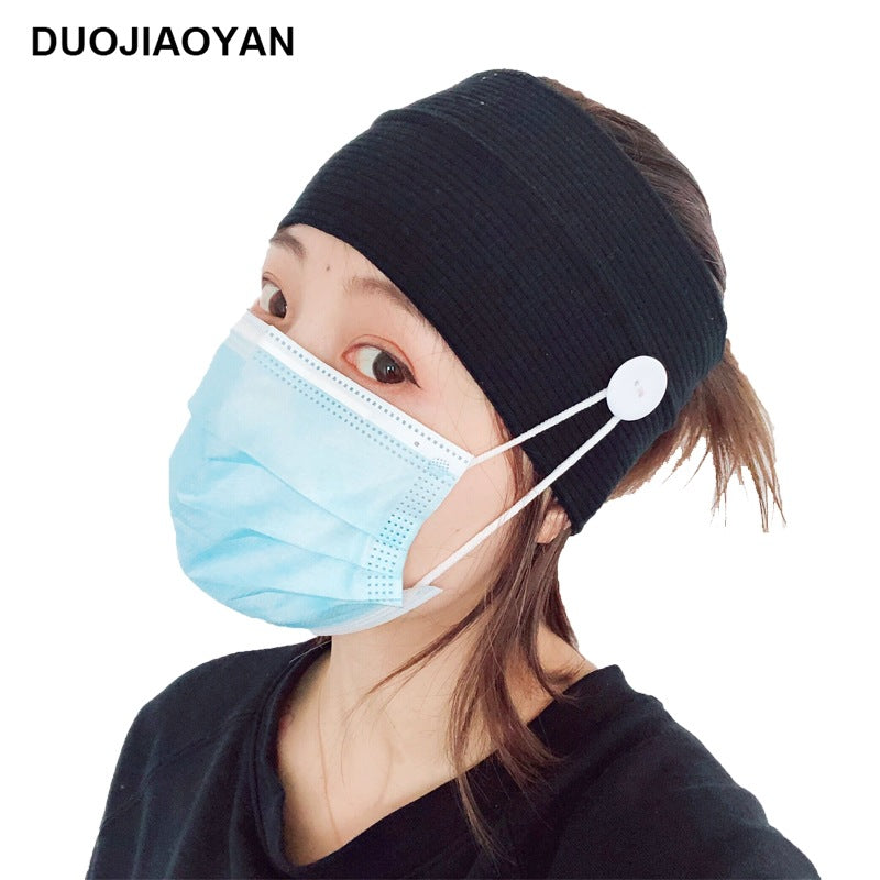 Sports Yoga Fitness Buns With Button Mask Anti-Restraint Headband Solid Color Parent-Child Couple Dress