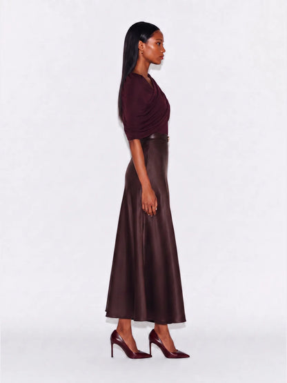 Azalea Leather-Panelled Maxi Dress