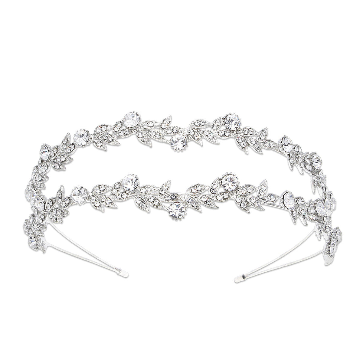 European Style Rhinestone Double Row Bridal Crown Headband