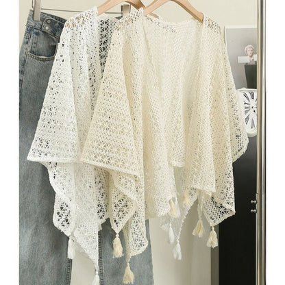 Crosa - Boho Lace Knit Cardigan Cover-Up