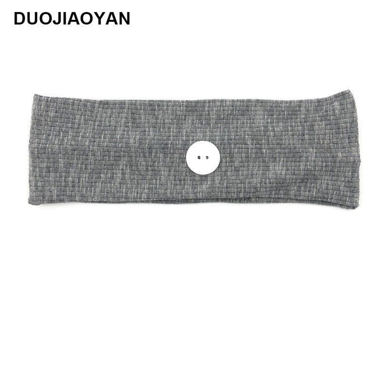 Sports Yoga Fitness Buns With Button Mask Anti-Restraint Headband Solid Color Parent-Child Couple Dress