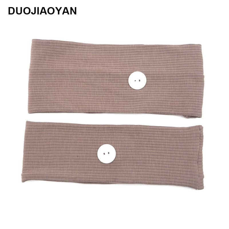 Sports Yoga Fitness Buns With Button Mask Anti-Restraint Headband Solid Color Parent-Child Couple Dress