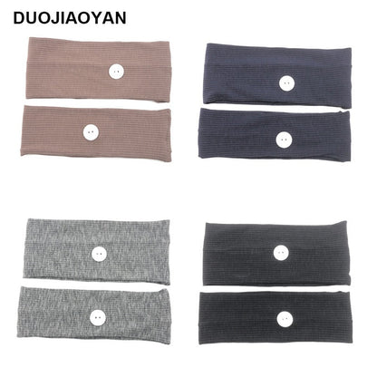 Sports Yoga Fitness Buns With Button Mask Anti-Restraint Headband Solid Color Parent-Child Couple Dress