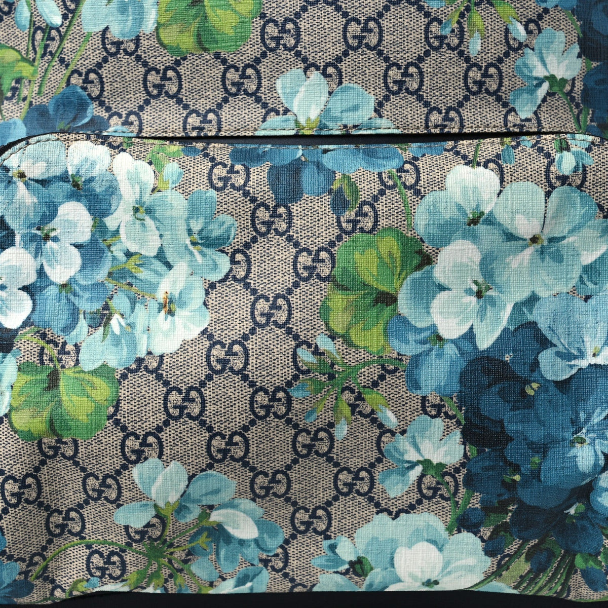 GG Supreme Monogram Blooms Medium Day Backpack Beige Blue Navy