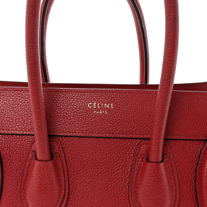 Drummed Calfskin Micro Luggage Red