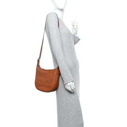 Supple Calfskin Small Triomphe Heloise Shoulder Bag Tan
