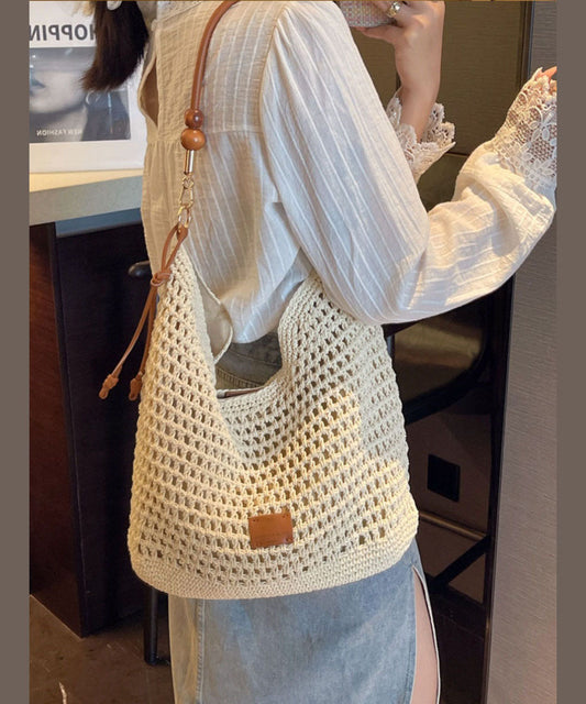 New Apricot Large Capacity Straw Woven Shoulder Bag