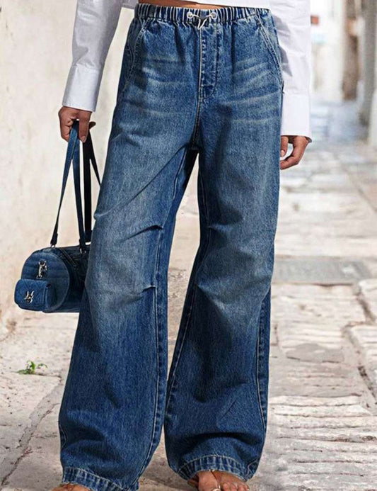 Vintage Mid Waist Loose Straight Leg Jeans