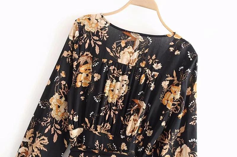 2018 Bohemia Long Sleeve Print Tops