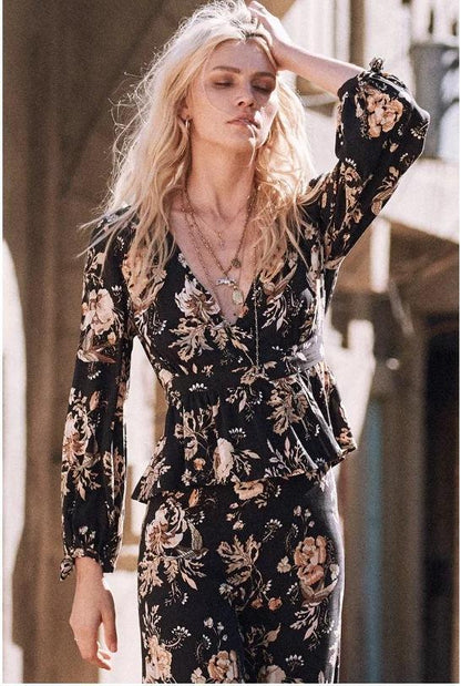 2018 Bohemia Long Sleeve Print Tops