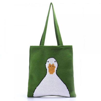 Crochet Tote Bag Stylish Cartoon Duck Bag
